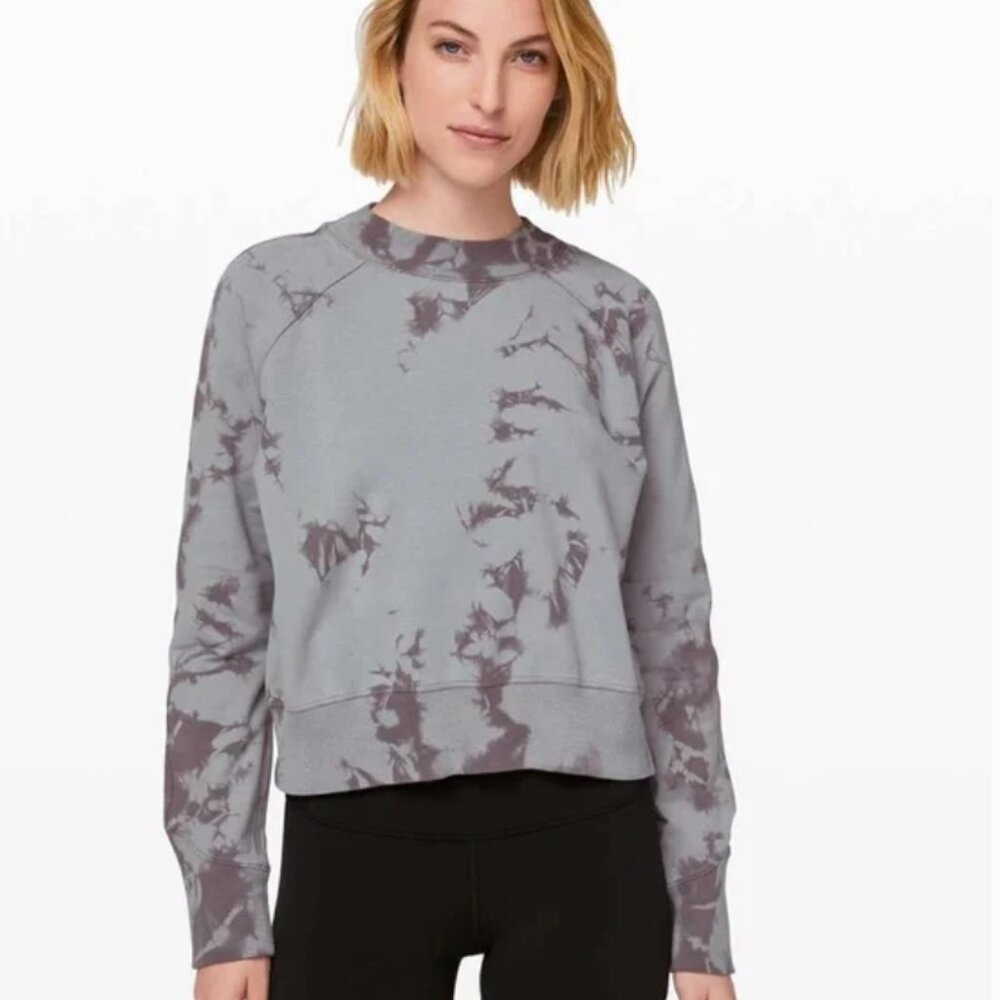Lululemon Ready To Roll Crew Sweatshirt Shibori Gris Magnum Size 6